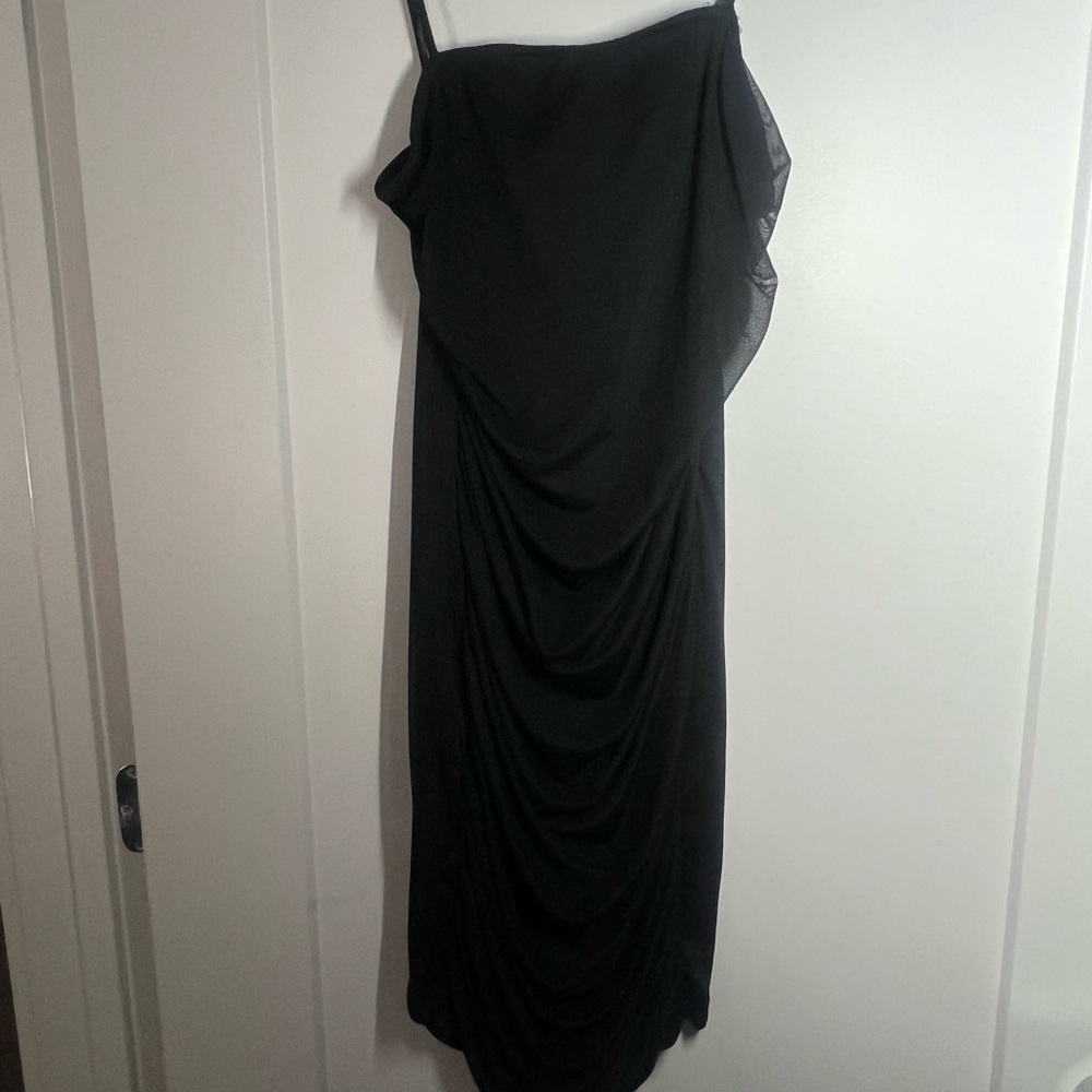 Black mini spaghetti strap dress from Pretty Little Thing